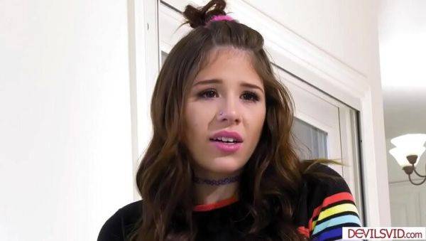 Young brunette Isabell Moon gets anal from stepdad - porntry.com on v0d.com