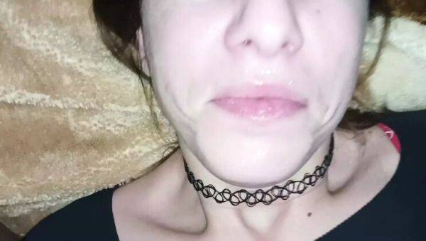 Amateur Wife Gives Sloppy Blowjob and Takes Cum in Mouth - xxxfiles.com on v0d.com