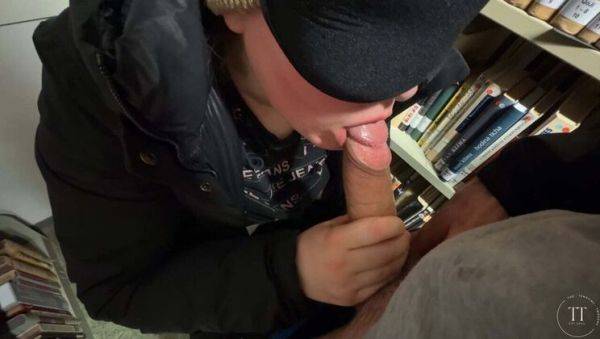 German Student Swallows Huge Load in Library - Amateur POV Blowjob - veryfreeporn.com - Germany on v0d.com