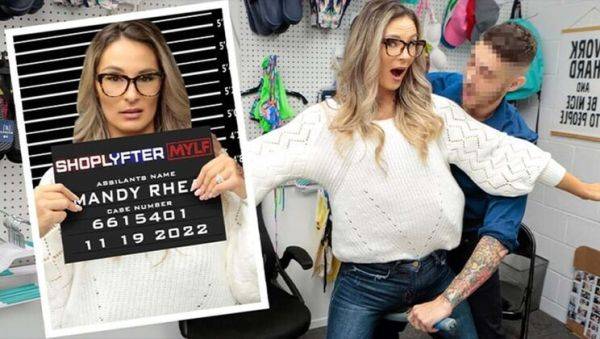 Stepmom Mandy Rhea Fucked Hard by Stepson Cop in Backroom After Getting Caught Stealing - Shoplyfter MILF - porntry.com on v0d.com