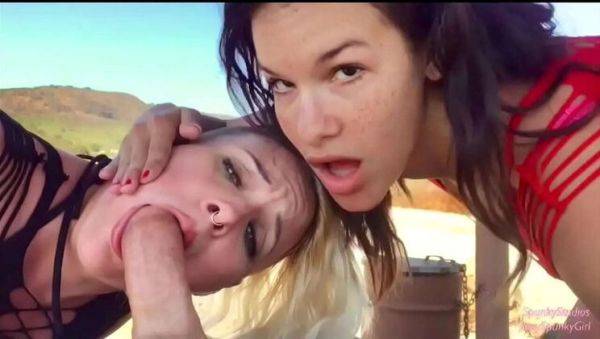 Sharing My Husband With My Friend - Double Blowjob & Public Threesome - xxxfiles.com on v0d.com