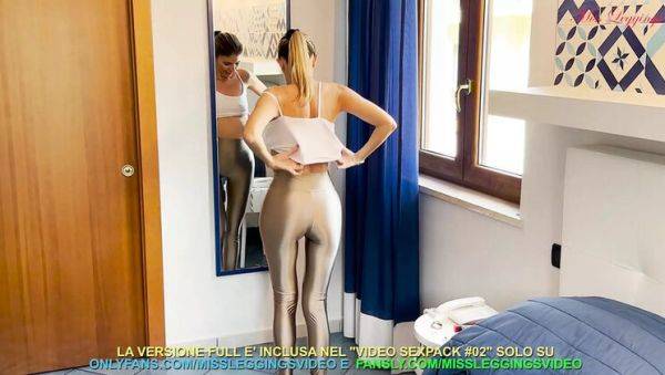 Hot Italian MILF in See-Through Leggings Seduces Friend with Blowjob and Doggy Style - veryfreeporn.com - Italy on v0d.com