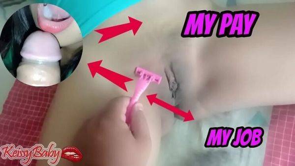 Hot Latina Brunette Gives Delicious Blowjob After Helping Sister-in-Law Shave - veryfreeporn.com on v0d.com