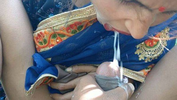 Desi Bhabhi Seema Presses Boobs and Swallows Cum in Mouth - veryfreeporn.com - India on v0d.com