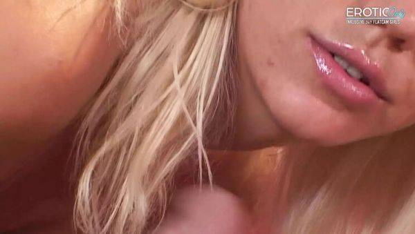 German Blonde MILF Kacey Villainess Teases with Close-Up Handjob and Huge Cumshot - porntry.com - Germany on v0d.com