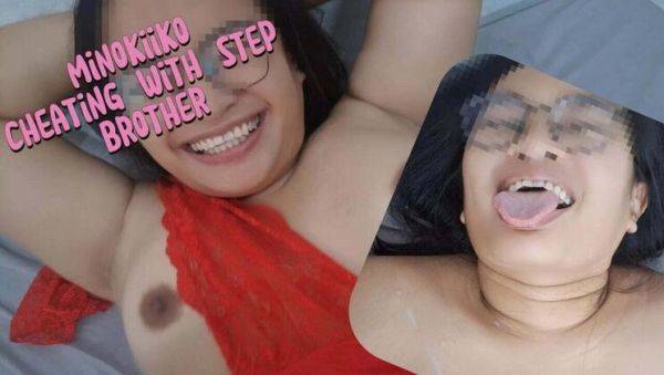 Minokiiko Fucks Step Brother While Husband is Away on Business Trip - Asian MILF Cheating with Cum on Tits - veryfreeporn.com - Indonesia on v0d.com