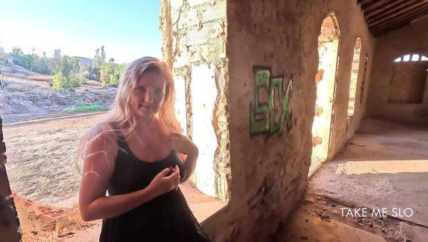 Blonde MILF Almost Gets Caught Fucking Outdoors - Hot Public Sex & Cum on Tits - TakeMeSlo - porntry.com on v0d.com