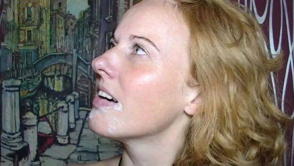 Tattooed Redhead Babe with Big Tits Sucks Cock and Gets Cum in Mouth - WetWitch - veryfreeporn.com - Germany on v0d.com