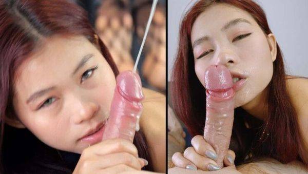 Petite Asian Teen Yumi Gives Amazing Blowjob and Takes Big Cumshot in 4K - veryfreeporn.com on v0d.com