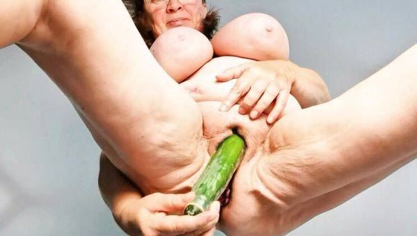 Hot Granny Solo Masturbation with Big Cucumber - Mariaold - xxxfiles.com on v0d.com