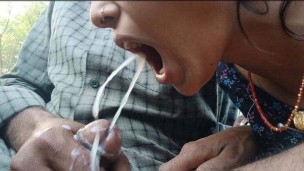 Indian Step Sister Seema Takes Big Cock Cumshot in Mouth - Desi Blowjob & Cum Swallow - porntry.com - India on v0d.com