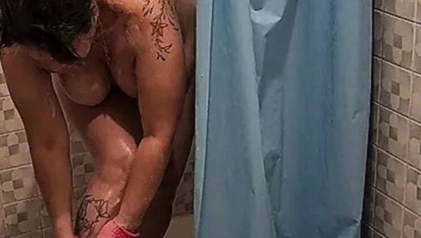 Hot Step Mom Caught in Shower by Step Son - Big Tits Latina MILF Squirting - xxxfiles.com - India - Peru on v0d.com