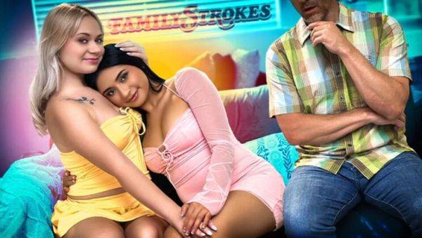 Stepdad Teaches Lesbian Sex - Hot MILF & Teen Explore Deep Throat & Doggy Style - veryfreeporn.com on v0d.com