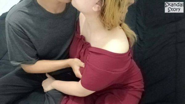 Sexy BBW Asian Stepmom in Red Shirt Fucks Step Son - Homemade Indonesian Hijab Porn - veryfreeporn.com - Japan - Indonesia on v0d.com