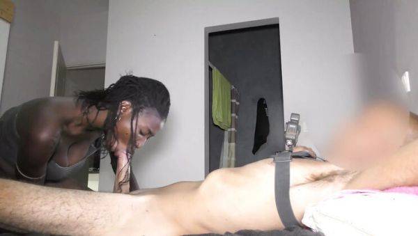 Ebony Babe Bambulax Rides White Cock - Big Natural Tits & Creampie - veryfreeporn.com on v0d.com