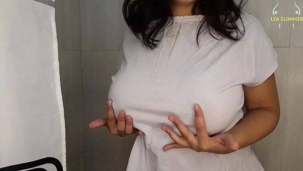 Mou Smith Shows Off Her Big Tits in Wet T-Shirt & Fingers Her Pussy - Desi MILF Begs for Milk - porntry.com - Venezuela - India - Japan on v0d.com