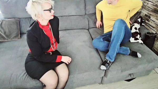 Mature MILF Sofy13 Jerks Him Off With Her Sexy Feet in Lingerie & Stilettos - Hot Homemade Footjob - xxxfiles.com - France on v0d.com