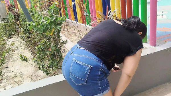 Naughty Neighbor Fucks Innocent BBW With Huge Cock - Creampie Finish & Big Ass Doggy Style - veryfreeporn.com - Venezuela - India - Japan on v0d.com