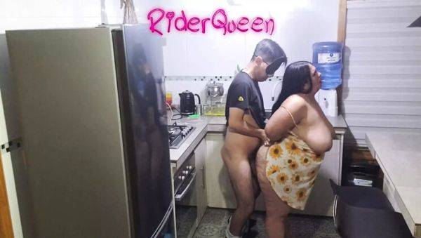 Hot Stepmom Gets Surprise Kitchen Fuck - Big Tits Latina MILF RiderQueen - veryfreeporn.com - Usa on v0d.com