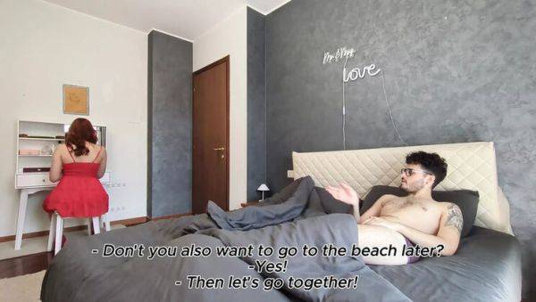 POV Fucking My Slutty Redhead Stepmom in Bed - Creampie & Doggy Style (Eng Sub) - porntry.com - Italy on v0d.com