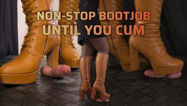 Brown High Heels Bootjob - Cock & Balls Crushed Until Cumshot - Femdom CBT Trample - porntry.com - Italy on v0d.com