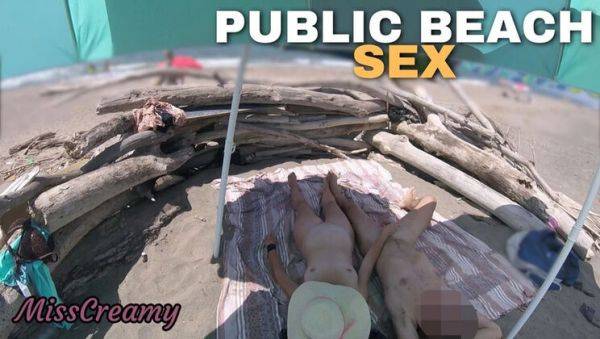 Exhibitionist Wife Gives Risky Handjob on Nudist Beach - Amateur MILF & Big Cock Public Cumshot - porntry.com - Italy on v0d.com