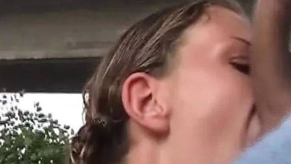 Sexy German blonde teen rides huge cock in public - Kahti Parker - veryfreeporn.com - Germany on v0d.com