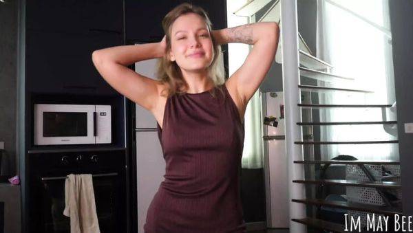 Petite Teen Gives Steamy Blowjob Under Desk - POV Virtual Sex with Big Natural Tits - porntry.com on v0d.com