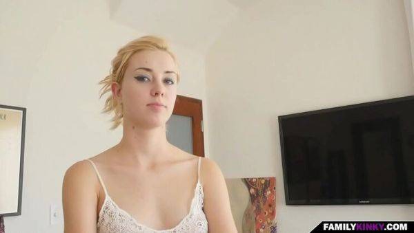 Blonde teen Haley Reed gives step sis a hot POV blowjob - veryfreeporn.com on v0d.com