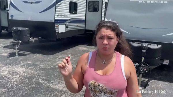 Hot Colombian teen La Paisa gets pussy & ass fucked doggystyle in public by salesman - veryfreeporn.com - Colombia on v0d.com