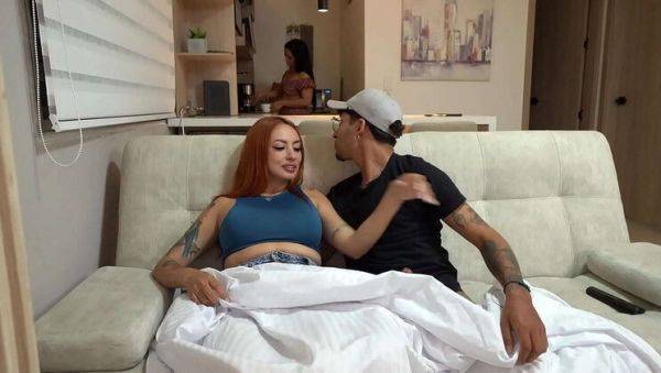 Hot Threesome Fuck - Boyfriend & Stepmom Caught Sucking Cock - Busty Latina & Redhead - veryfreeporn.com - Mexico - Usa - Brazil on v0d.com