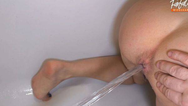 First Time Anal with My Wife - Farfalla Takes a Huge Creampie in the Bathroom - porntry.com on v0d.com