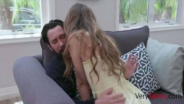 Stepdad Punishes Skinny Teen Stepdaughter For Cheating Wife - Tommy Pistol & Audrey Hempburne - porntry.com on v0d.com