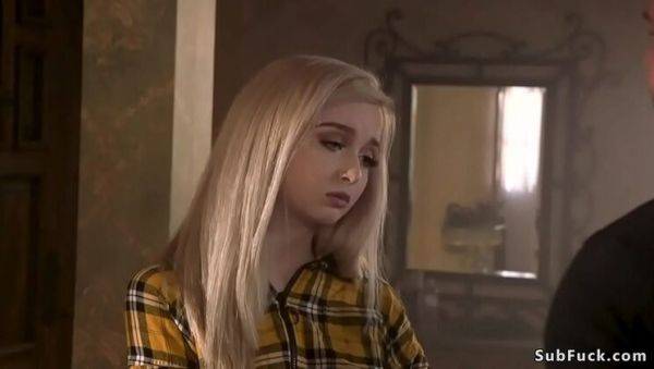 Blonde Lexi Lore tied up and gagged by Seth Gamble's big cock - rough BDSM fuck - xxxfiles.com on v0d.com