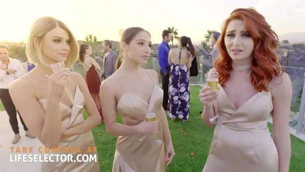 Hot bridesmaids Abella Danger, Emma Hix & Lacy Lennon share one big cock - wet pussy threesome fuck - veryfreeporn.com on v0d.com