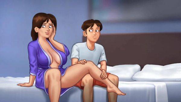 Horny Dude Fucks Busty MILF Landlady in Steamy Massage - Summertime Saga Hentai - porntry.com on v0d.com