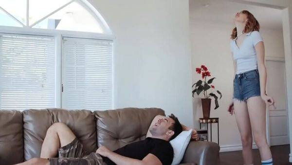 Tall teen Lena Anderson rides huge cock in reverse cowgirl - skinny blonde takes it deep - porntry.com on v0d.com