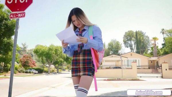 Petite Asian teen Lulu Chu gets fucked hard by her teacher - veryfreeporn.com on v0d.com
