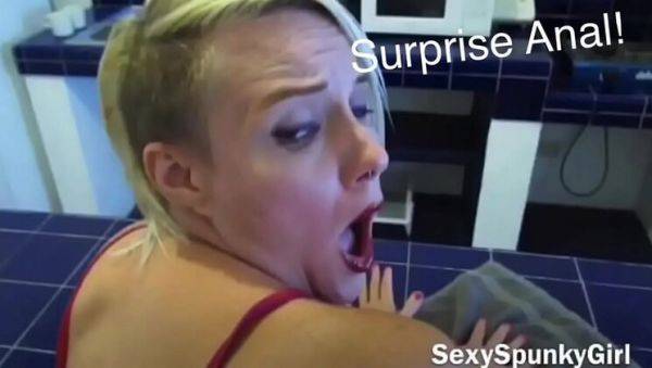 Surprise Kitchen Anal: Hard Fuck While She Cleans - No Warning! - veryfreeporn.com on v0d.com