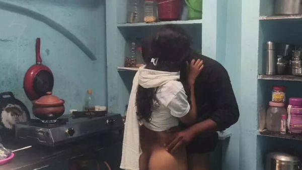 Hot Indian Teen VillageBlackfairy Fucks in Kitchen - Homemade 69 Sex with Killermia - porntry.com - India on v0d.com