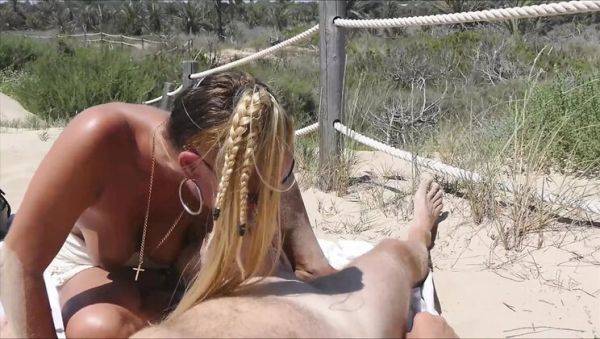 Natalie K sucks big cock and takes cum on beach - outdoor dogging fuck - porntry.com on v0d.com