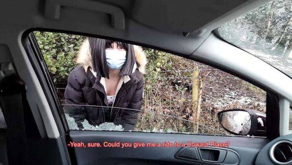 British slut Sofie Lund gets picked up and fucked raw in car by stranger Otto Holm - porntry.com - Britain on v0d.com