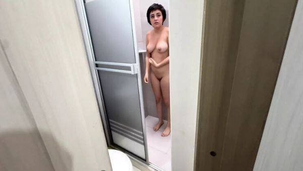 Stepsister Caught Naked in Shower - Horny POV Fuck with Juicy Latina Teen - veryfreeporn.com on v0d.com
