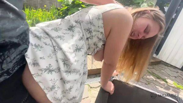 Hot German Amateur Maja Meer Fucks Outdoors in Summer Dress - Big Tits & Creampie - xxxfiles.com - Germany on v0d.com