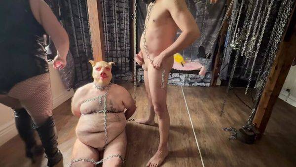 British Femdom Humiliation - Slave Wanks on Piggy's Face in HD - Part 3 - porntry.com - Britain on v0d.com