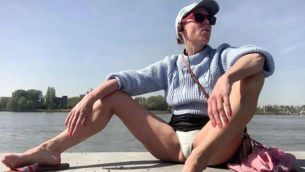 Hot MILF Lolacam Flashes Panties in Spring - Outdoor Exhibitionist Fun - porntry.com on v0d.com