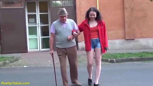 Lucky Horny Grandpa Fucks Teen Step-Granddaughter First Time - Amateur Homemade Sex - porntry.com on v0d.com