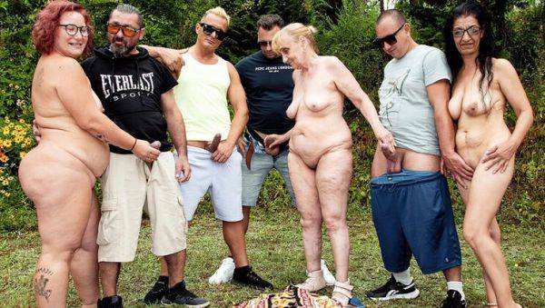 Mature Outdoor Anal Fisting Orgy with Rob & Nanney - Rough DP, ATM, Group Sex - porntry.com on v0d.com