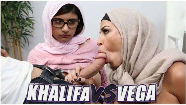 Mia Khalifa vs Julianna Vega - Big Ass Latina & Arab Hijab Babe Facial BangBros Battle - xxxfiles.com on v0d.com