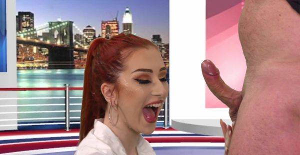 Redhead throats cock in CFNM perversions until the last drops on her lips - alphaporno.com on v0d.com